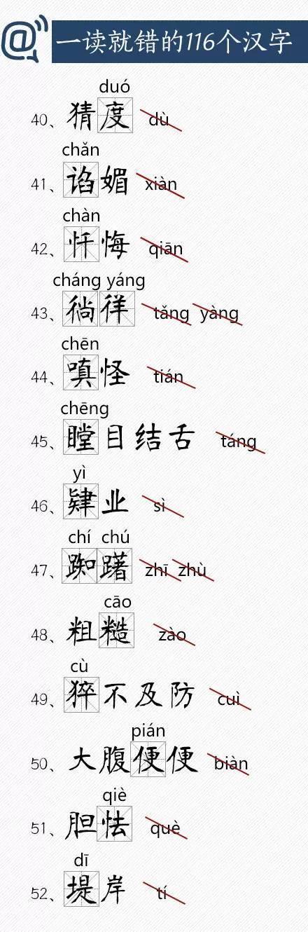 一读就错的116个汉字