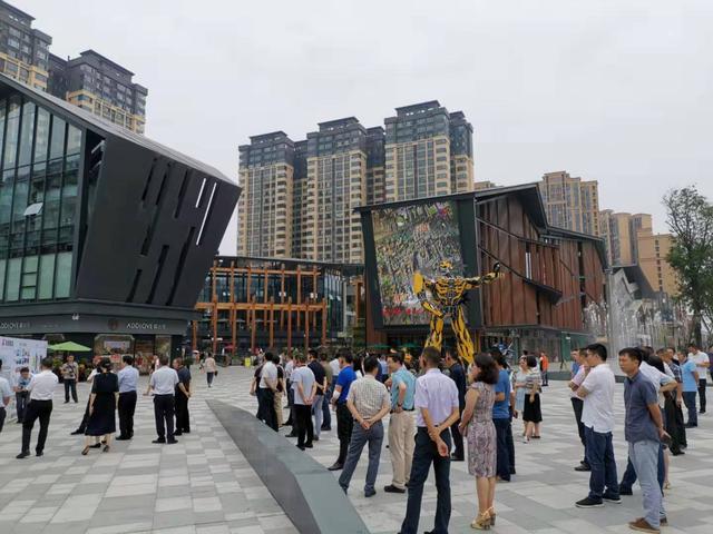 犀浦凯德广场建设石犀里商圈招商引资迎来郫都区100多名领导参观