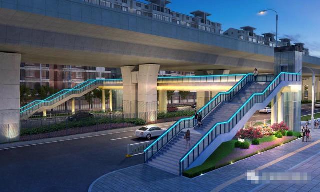 昆明二环西路人行天桥新推进投资1105万桥长445米桥面宽4米