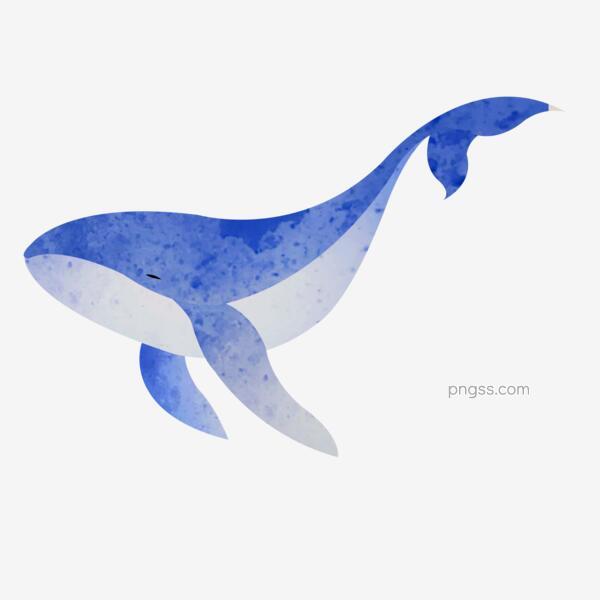 一只蓝色游泳的鲸鱼卡通元素png搜索网 精选免抠素材 透明png图片分享下载 Pngss Com