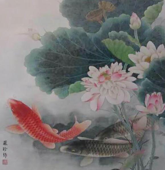 画家燕藏珍 清新雅致 布局浓淡巧妙