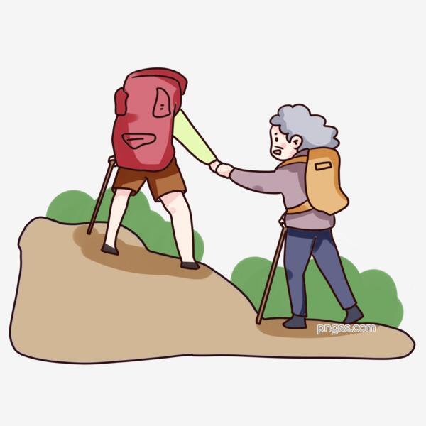 手绘卡通重阳节老人登山png搜索网 精选免抠素材 透明png图片分享下载 Pngss Com