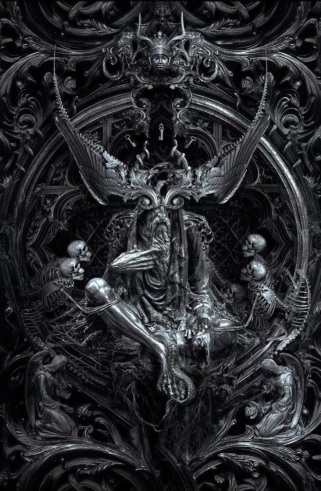 西班牙数字艺术家nekro阴郁黑暗华丽诡异的巴洛克设计风格
