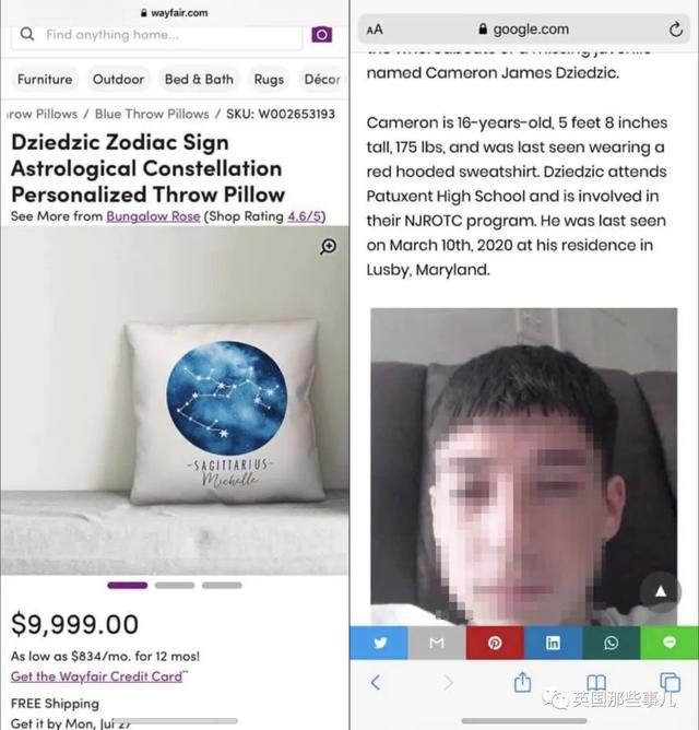 普通柜子却卖近百万。网友忽然发现，这网站每个家具名字，都对应一个走失儿童