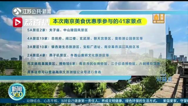 南京旅游景点门票不要丢 凭票323家餐饮店享受打折：&ldquo;光盘&rdquo;行动不能忘