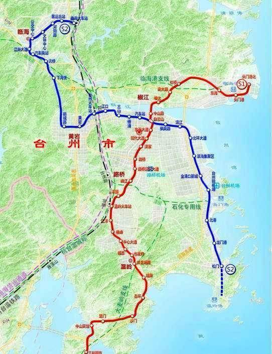 台州軌道交通:規劃10條線路,近期建設有s1線和s2線