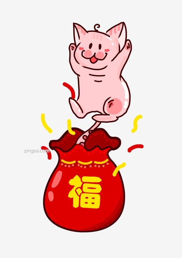 双十一促销福袋小猫插画png搜索网 精选免抠素材 透明png图片分享下载 Pngss Com
