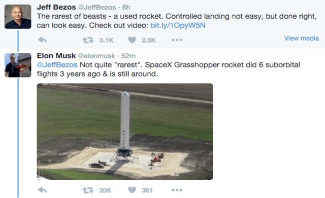 天上地下，马斯克和贝佐斯终有一战