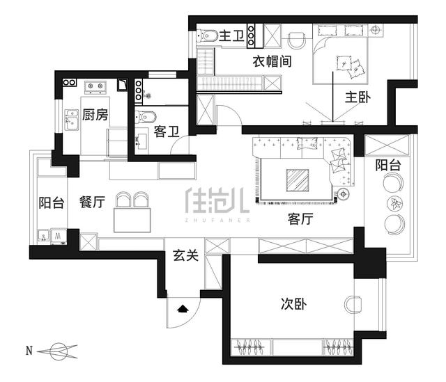 下沉式玄关、隐形门还有衣帽间，120㎡简直就像200㎡