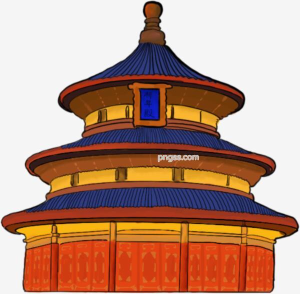 中国旅游日旅游景点天坛祈年殿卡通创意手绘png搜索网 精选免抠素材 透明png图片分享下载 Pngss Com