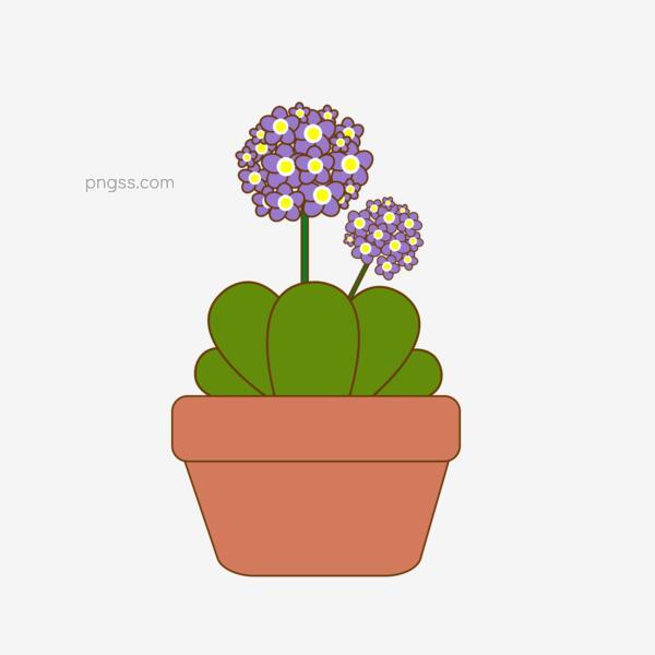 植物紫色花盆栽卡通手绘png搜索网 精选免抠素材 透明png图片分享下载 Pngss Com