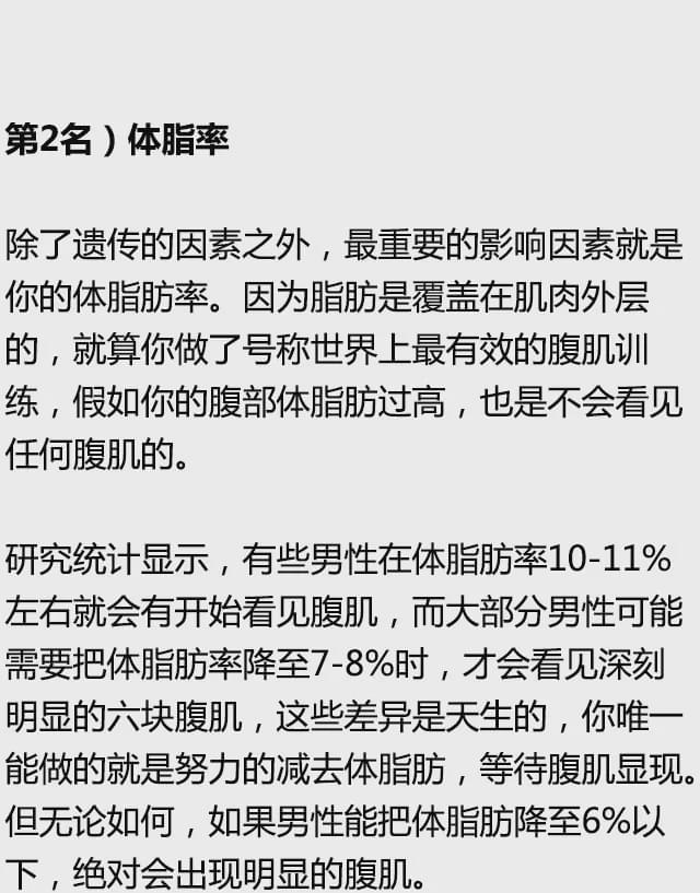 你的腹肌是什麼類型的？大多數的人都慘不忍睹