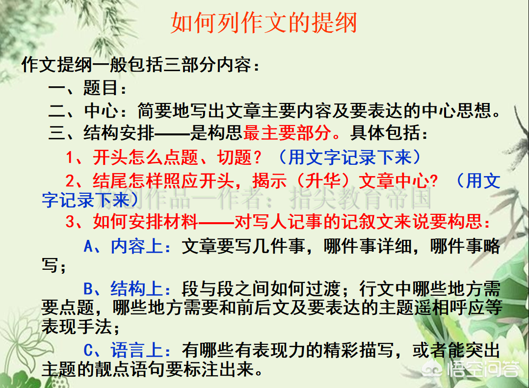 作文提綱中小學生一寫作文就語無倫次試試列提綱的方法保你思路清晰