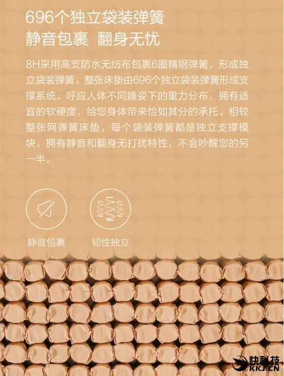 小米众筹8H天然乳胶席梦思床垫M3公布