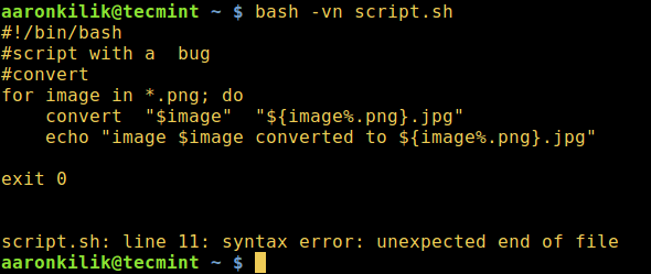 怎样在 Shell 脚本制作中实行语法检查调试模式
