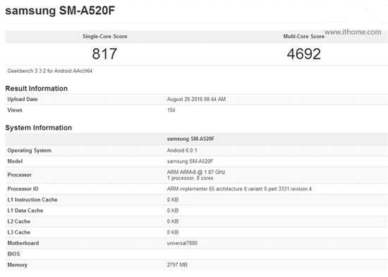 三星GALAXY A5全曝：7880CPU 3 32G