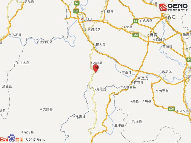 四川乐山市沐川县发生2.7级地震