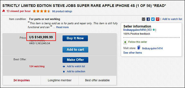 爆屏的苹果iPhone 4s店，市场价却超出一百万！疯掉？