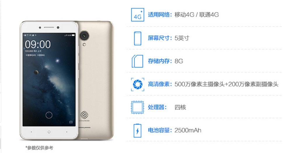中国移动通信新手机上市：599元自己知名品牌自己系统软件