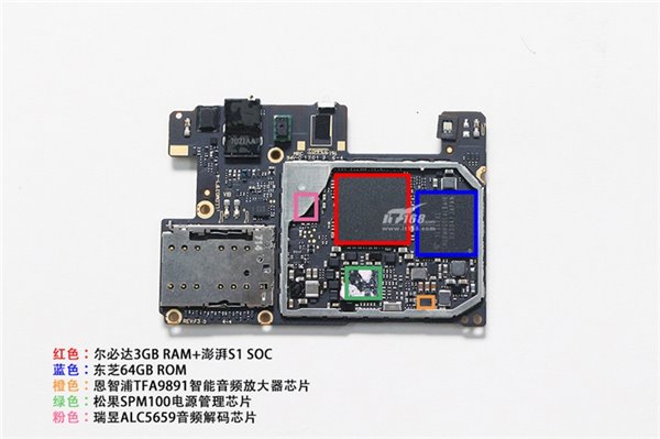 小米5c真机拆卸：磅礴S1集成ic容颜初显