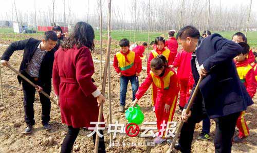平舆县射桥镇积极开展植树造林活动