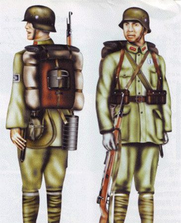 抗战时期中国军队的单兵装具︱草帽、草鞋最具中国特色
