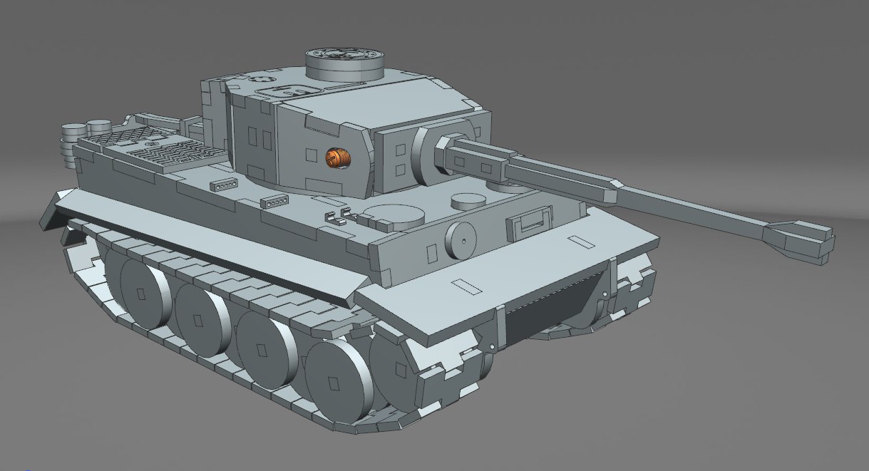 虎式VI重型坦克立体拼装激光雕刻图纸 dwg格式 附三维格式