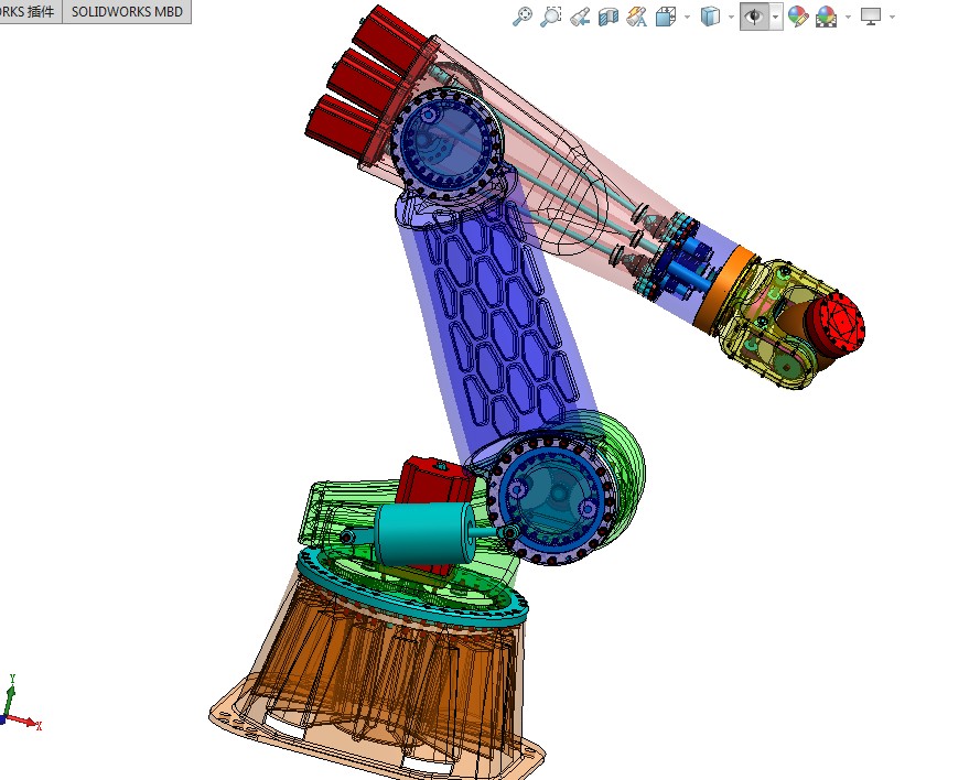 完整的6自由度机器人手臂3D建模图纸 SOLIDWORKS