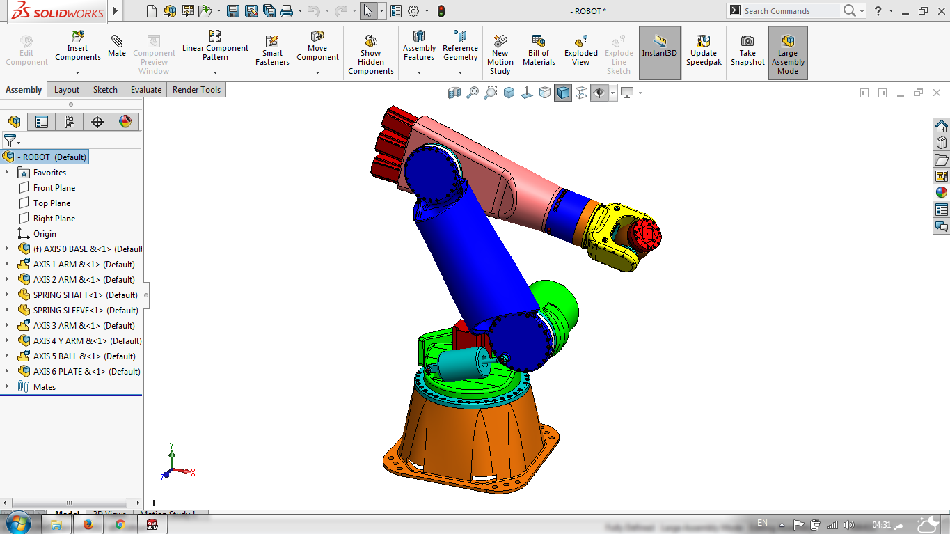 完整的6自由度机器人手臂3D建模图纸 SOLIDWORKS