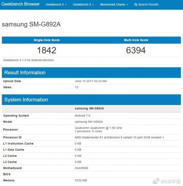 三星Galaxy G6显卡跑分曝出 4g运行内存了不起