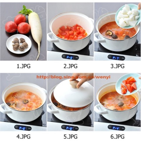 香菇番茄萝卜汤——营养开胃的素汤！