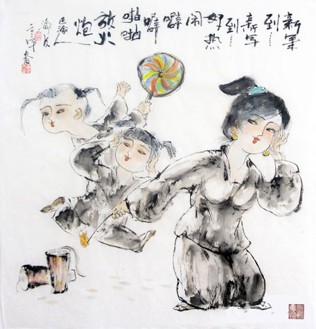 天天漫画网:漫画家黄渝文《巴蜀童瑶风情水墨漫画》
