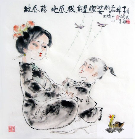 天天漫画网:漫画家黄渝文《巴蜀童瑶风情水墨漫画》
