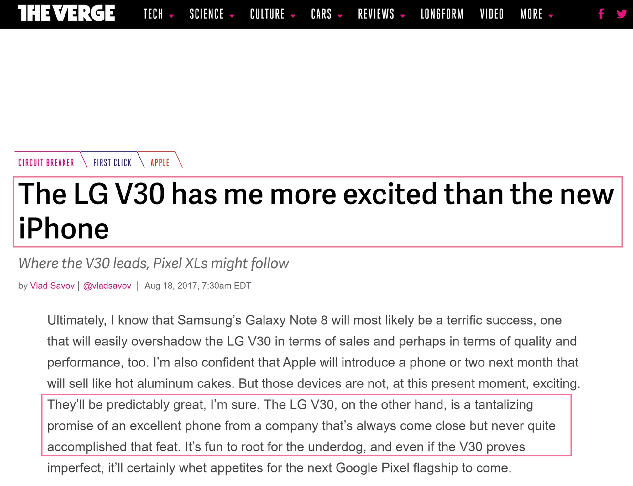 LG V30公布：本年度最全能影音旗舰级，美到让三星完全愧疚！