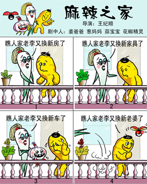 天天漫画网:漫画家王纪顺《幽默漫画---麻辣之家》