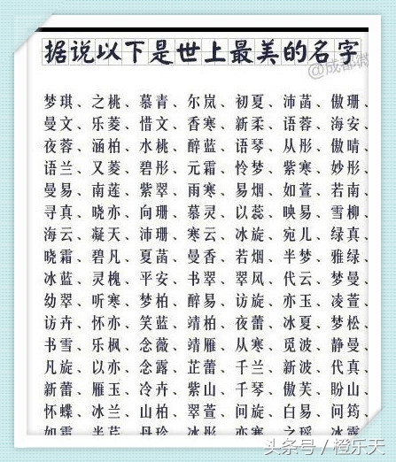 有了这些好听又有内涵的名字，家长给孩子取名不用愁了