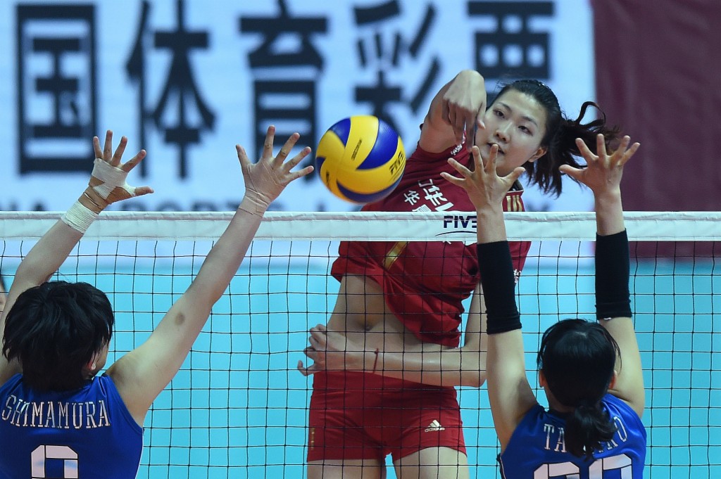 排球——女排精英赛：中国胜日本