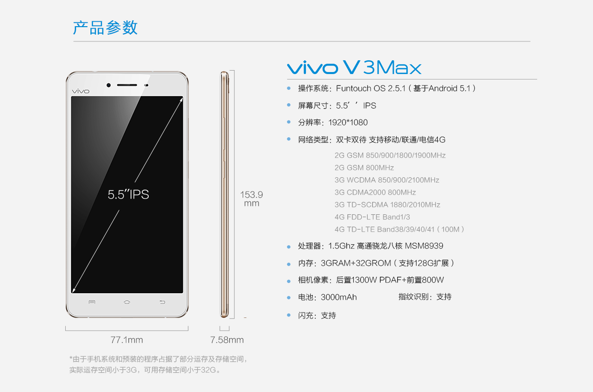 市场价2098，vivo 新手机V3Max官方网站打开预购