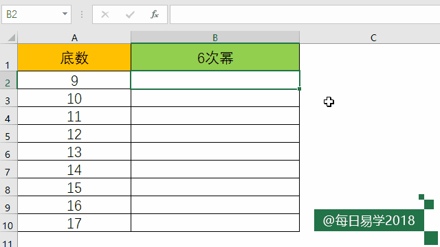 Excel如何进行乘幂运算，开方运算，比如9的6次幂，10000开4次方