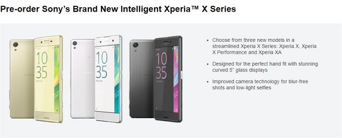 sonyXperia X系列产品欧州刚开始预订：旗舰级配骁龙820要700欧元