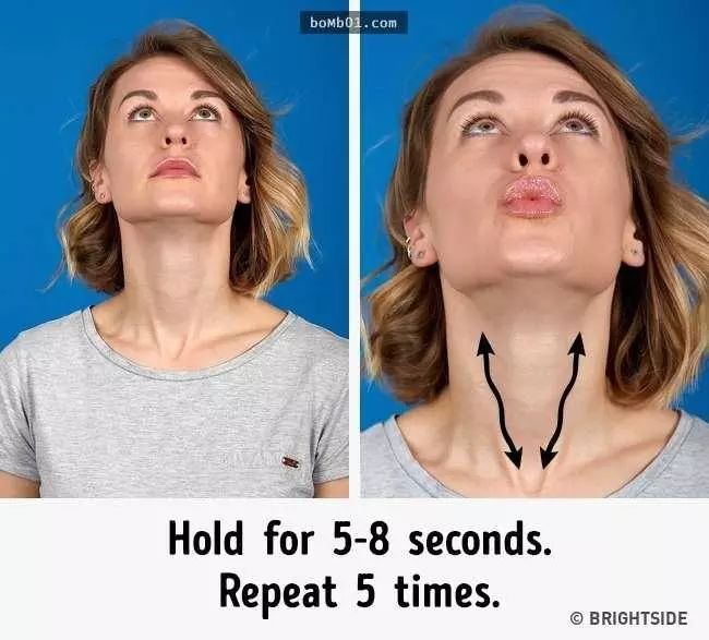 7个动作消除双下巴，只要多做鬼脸就能打造瓜子脸