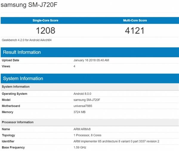 三星Galaxy J8（2018）曝出：安卓8.0 4gB运行内存！