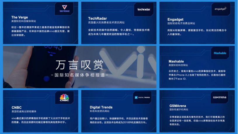 vivo X20Plus 屏幕指纹版宣布出场，世界各国新闻媒体如何看待？