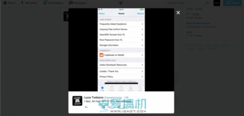 iPhoneiOS 9.2.1早已苹果越狱？这名开发人员撒谎了！