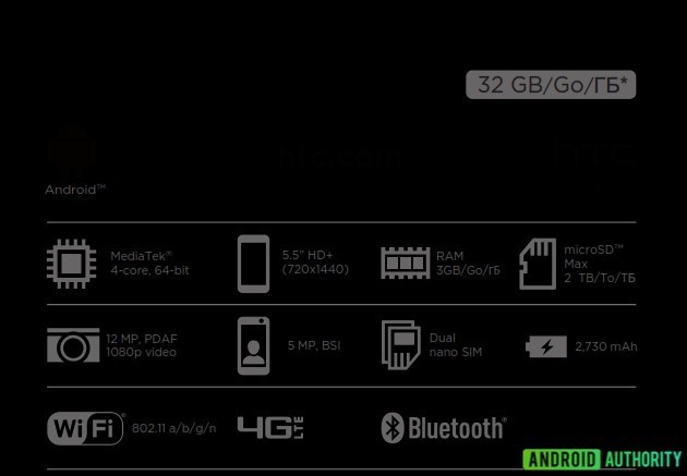 HTC Desire 12曝出 选用MTK四核处理器