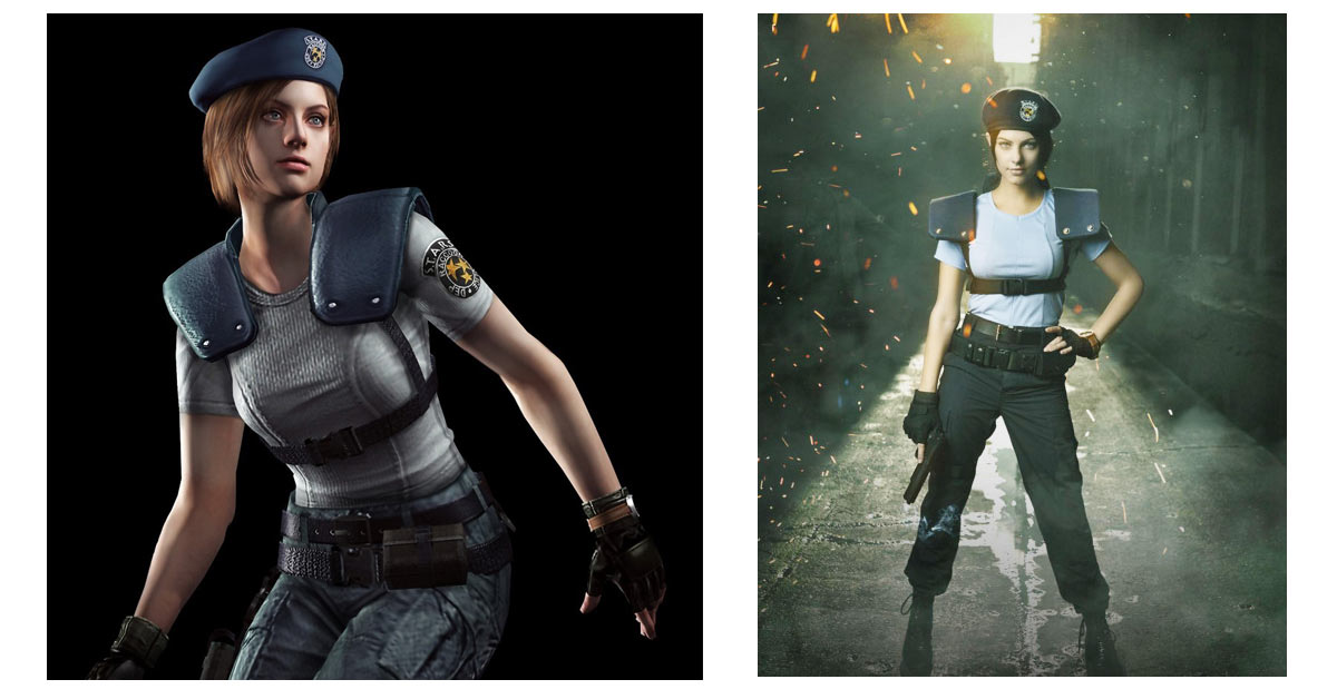 模特儿Julia Voth完整cosplay重现《恶灵古堡HD重製版》中的Jill造型