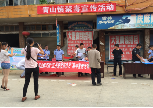 普安县青山镇在6.26宣传月组织开展政法综治禁毒宣传教育活动