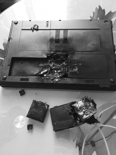 笔记本电脑家里充电时爆炸起火