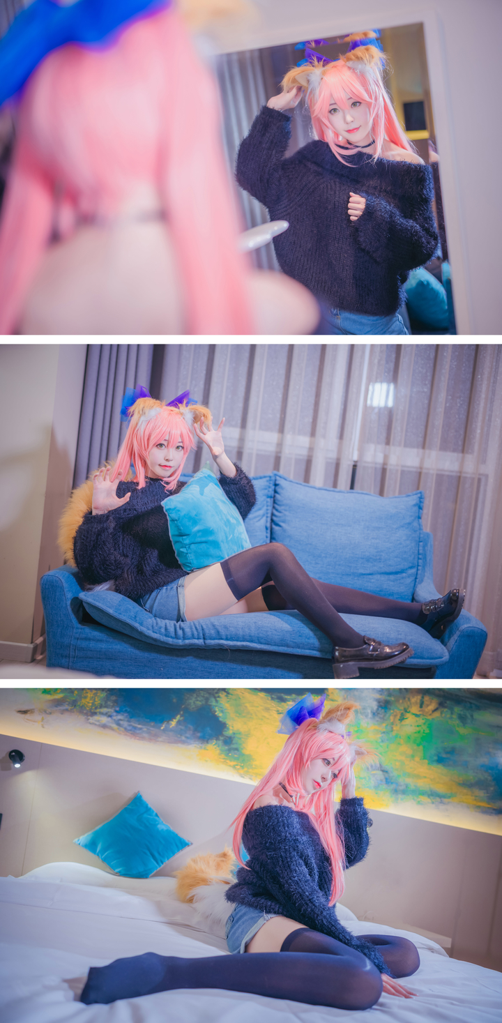 fate 瑪修 cosplay 穿毛衣也遮擋不了的好身材