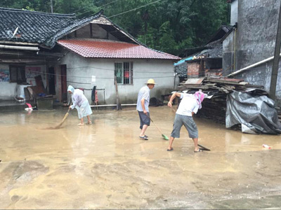 四川省北川再遭降雨袭击 部分乡镇受灾
